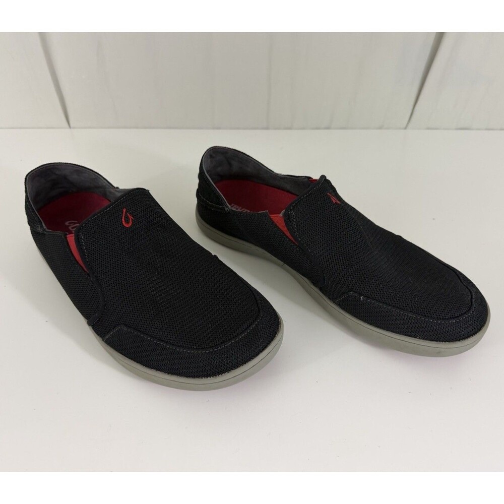 OluKai Nohea Mesh Black Slip-On Foldable Heel Comfort Loafer Shoes Menโs US 12